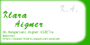 klara aigner business card